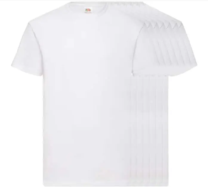 Fruit of the Loom Herren Baumwoll T-Shirts 21er Pack (Gr. M) für 33,33 € inkl. Versand (nur 1,59 € pro Shirt)