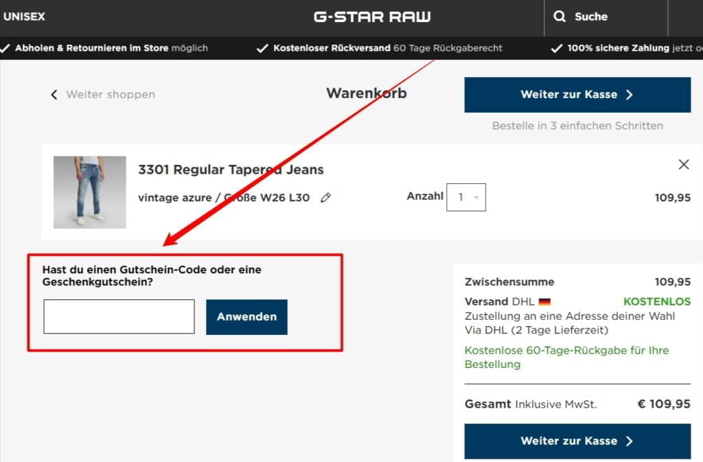 G Star Rabattcode einlösen