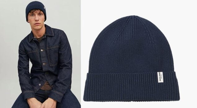 JACK JONES Herren Jacbrink Ln Beanie Muetze navy blazer