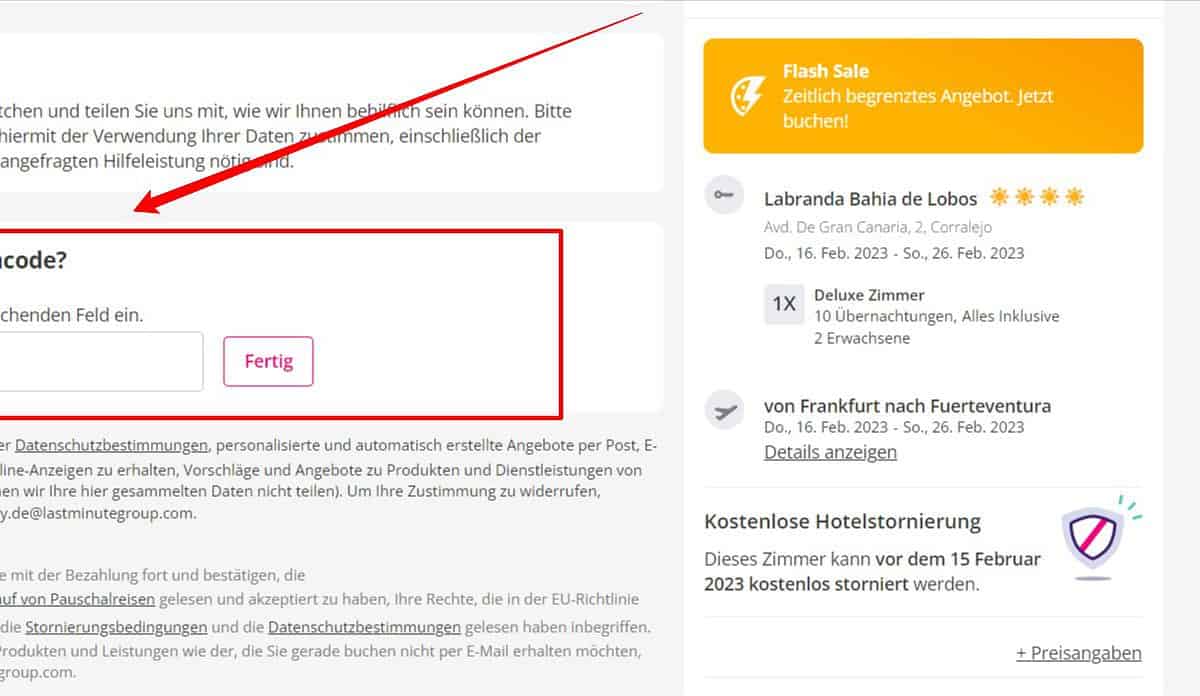 Lastminute.de Rabattcode einlösen