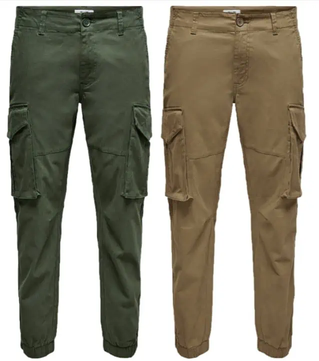 Only & Sons Herren Cargo-Hose Kim Life Regular-Fit 22020490 2er Pack (2 Farben, Gr. W28/L30 bis W36/L32) für 29,98 € inkl. Versand