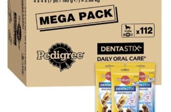 Pedigree DentaStix Daily Oral Care – Zahnpflegesnack fuer mittelgrosse Hunde kg – Hundeleckerli mit Huhn Rindgeschmack fuer jeden Tag – Grosspackung x Stueck Amazon de Haustier