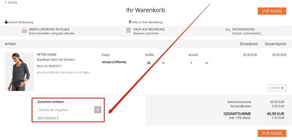 Peter Hahn Rabattcode einlösen