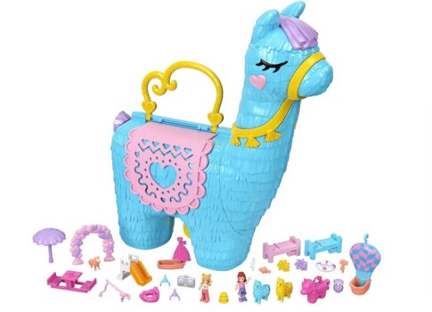 Polly Pocket HHX Lama Pyjama Party Spielset Schatulle mit ueber Ueberraschungen kleinen Pup