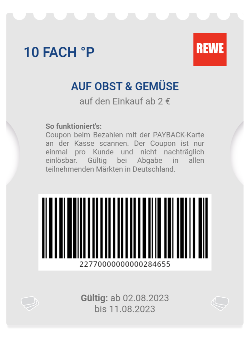 Rewe 10-Fach Payback Punkte Auf Obst &Amp; Gemüse