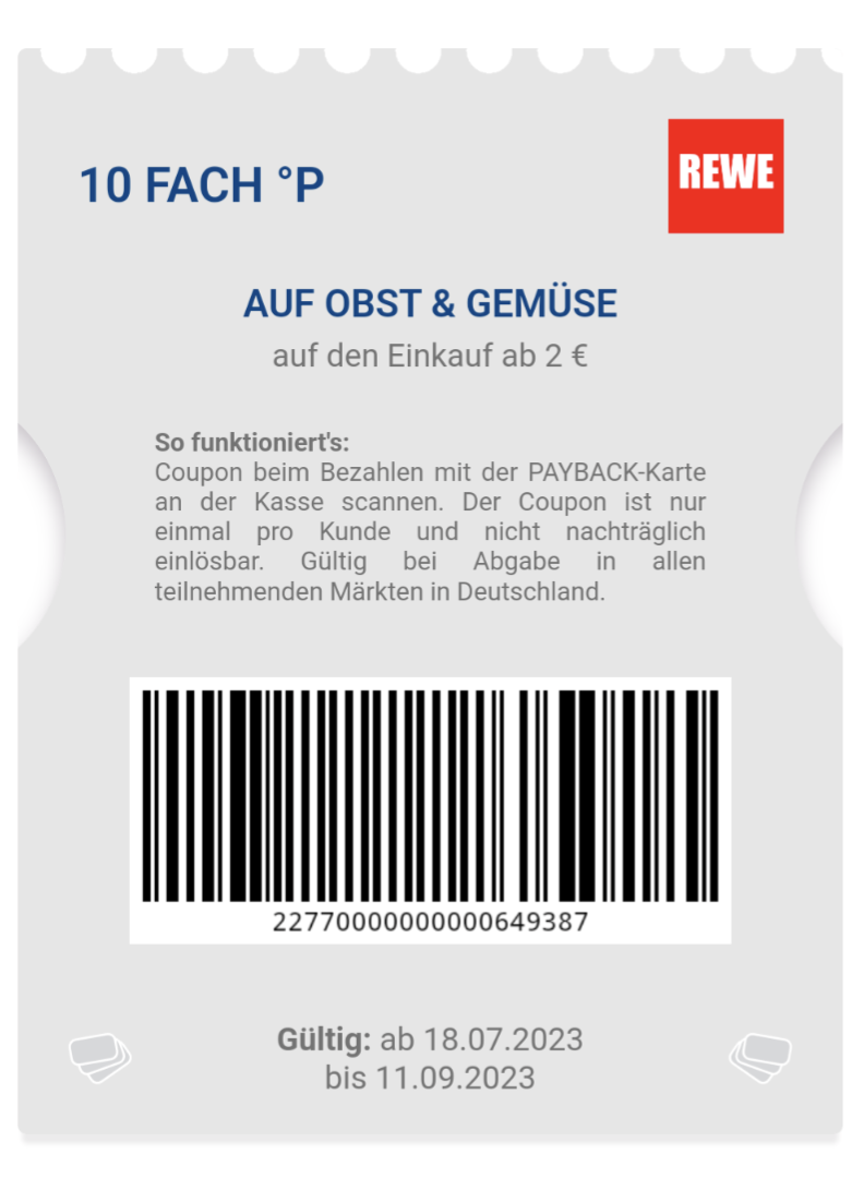 Rewe 10-Fach Payback Punkte Auf Obst &Amp; Gemüse