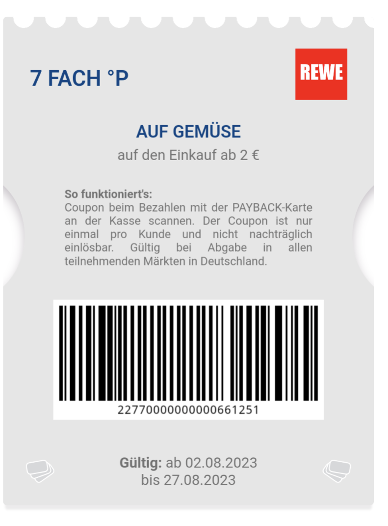 Rewe 7-Fach Payback Punkte Auf Gemüse