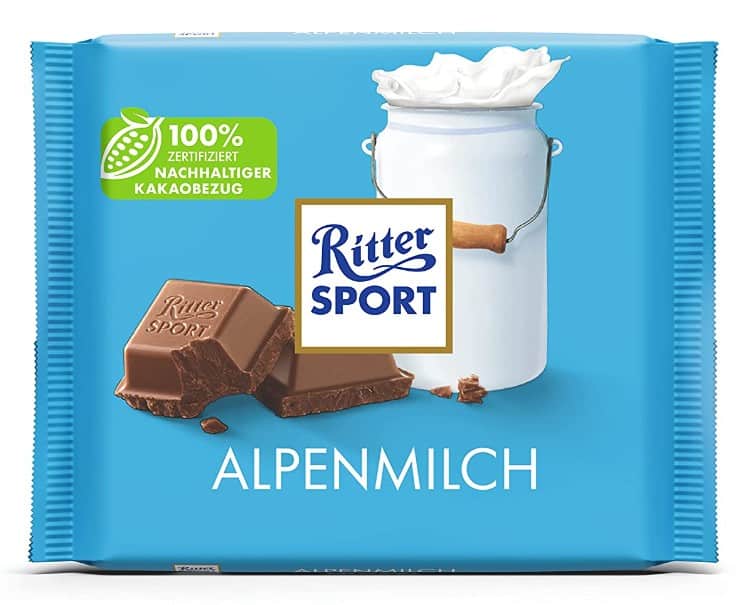 Ritter Sport Alpenmilch G Vollmilchschokolade Mit Feiner Honig Karamellnote Koestlicher Schokoladen Klassiker Zum Teilen Mit Freunden Amazon De Lebensmittel Getraenke