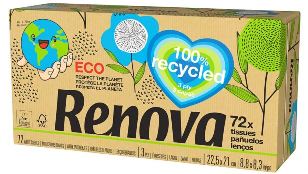 Renova RECYCLED Facial Tissues Sheets Amazon de Drogerie Koerperpflege