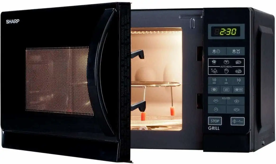 SHARP R742BKW 2-in-1 Mikrowelle (25 Liter, 900 W/1000 W Grill/LED-Display/8 Automatikprogramme) für 99,99 € inkl. Versand (statt 126,95 €)