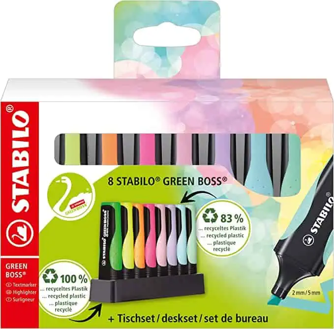 STABILO GREEN BOSS 8er Tischset für 7,65 € inkl. Prime-Versand