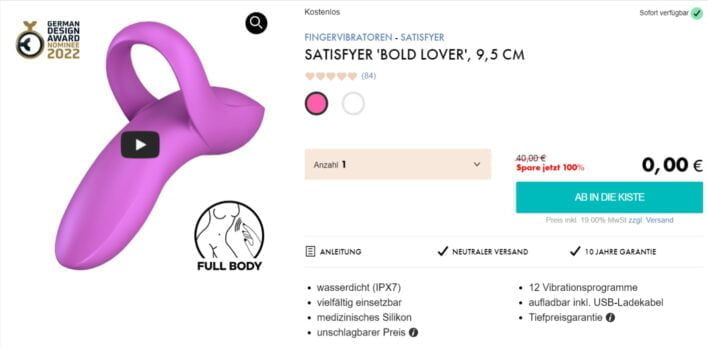 Satisfyer Bold Lover Fingervibratoren