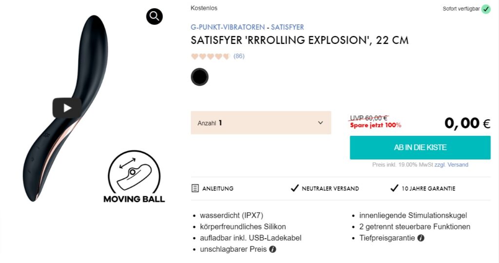 Satisfyer Rrrolling Exploson G-Punkt-Vibrator