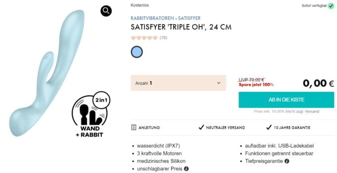 Satisfyer Triple Oh Rabbitvibrator