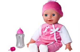 Simba Laura Puppe Babysprache cm Weichkoerperpuppe mit Schlafaugen in suessem Strampler