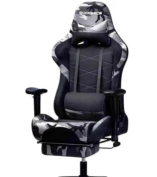 Songmics RCG52GYV1 Gaming-Stuhl (Kopf- & Lendenkissen, Kunstleder) für 79,99 € inkl. Versand (statt 160,00 €)b