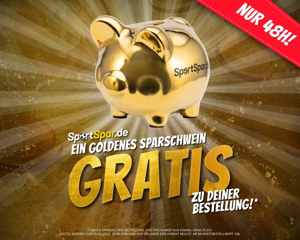 Sportspar Sparsau Sparschwein In Gold Gratis