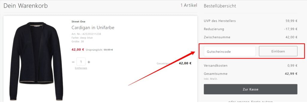 Street One Rabattcode einlösen