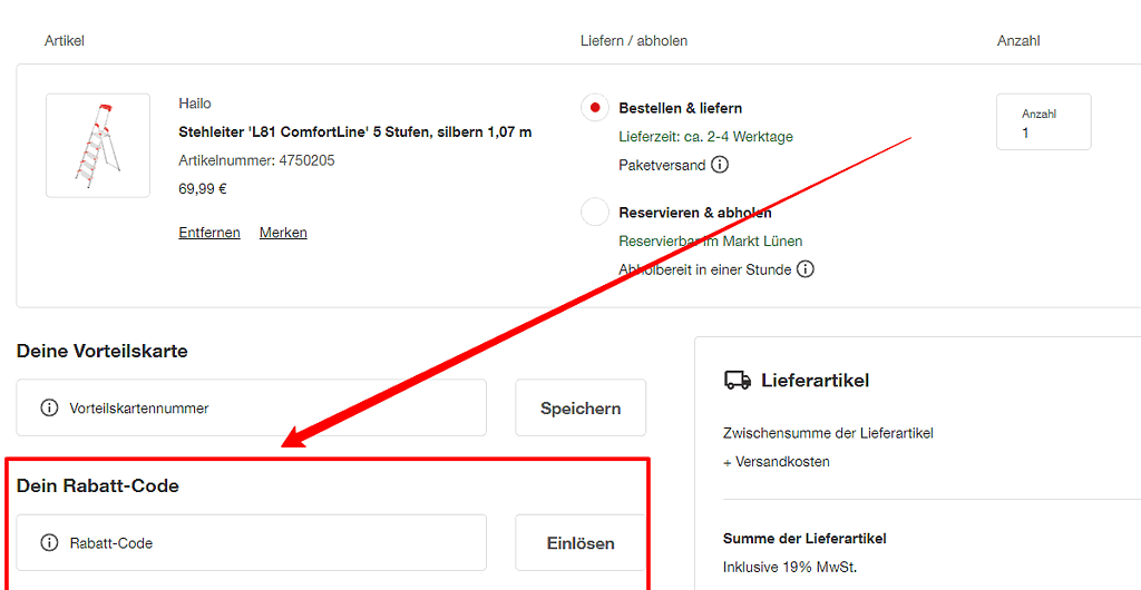 Toom Baumarkt Rabattcode einlösen