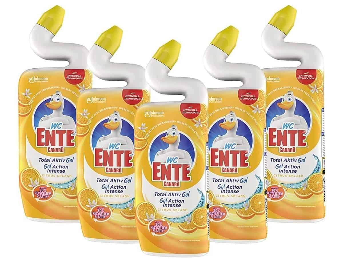 Wc Ente Total Aktiv Gel Fluessiger Wc Reiniger Mit Entenhals Technologie Antibakteriell Citrus Spl