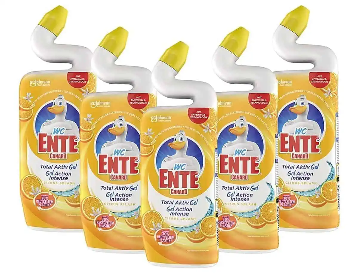 WC-Ente Total Aktiv Gel Flüssiger WC Reiniger  5er Pack (5 x 750 ml) ab 7,95 € inkl. Prime-Versand (statt 11,25 €)