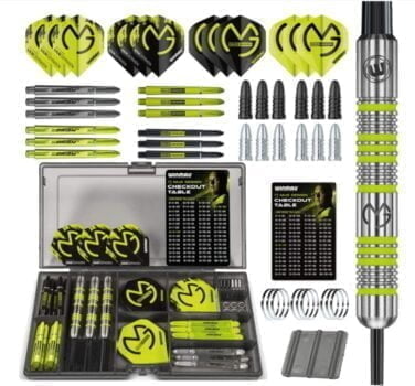 WINMAU MvG Dart Steeltip Geschenkset teiliges Dartset mit Saetzen Dartschaeften Saetzen Fluege und Zubehoer Amazon de Sport Freizeit