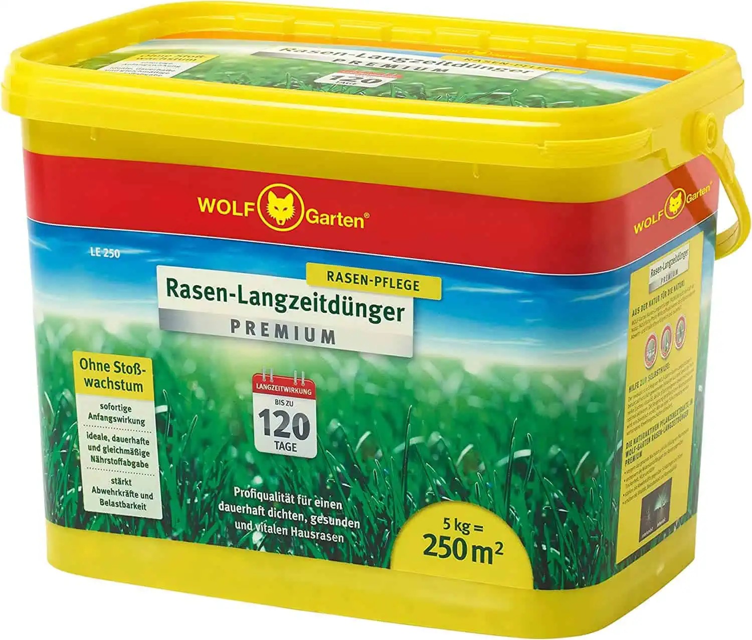 Wolf-Garten LE-250 120-Tage Rasendünger Premium (5 kg) für 18,99 € [Prime/Saturn] statt 29,58 €
