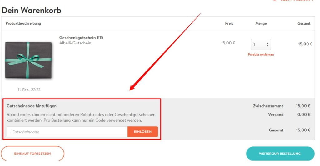 albelli Rabattcode einlösen