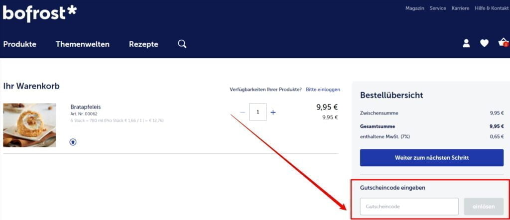 bofrost Rabattcode einlösen