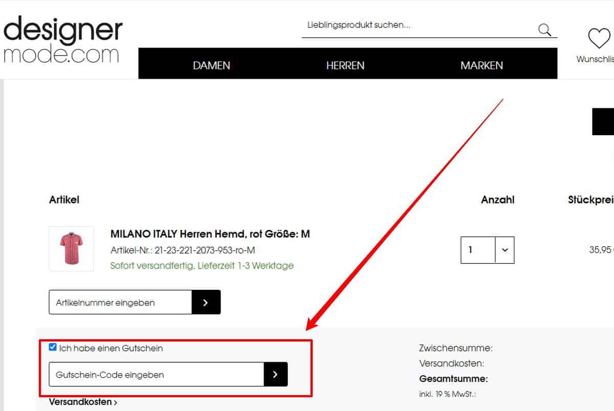 designermode.com Rabattcode einlösen