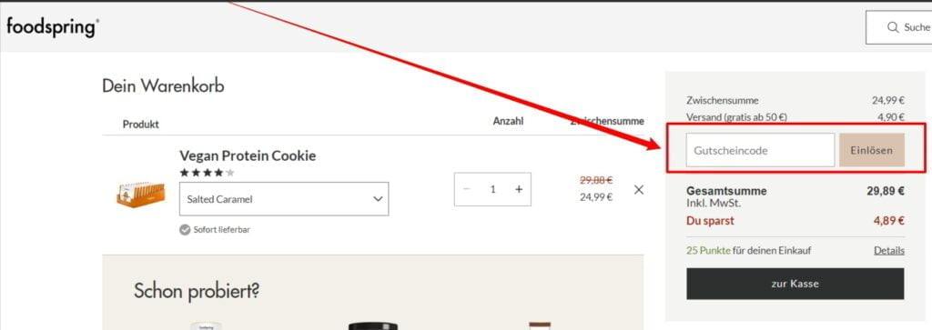 foodspring Rabattcode einlösen