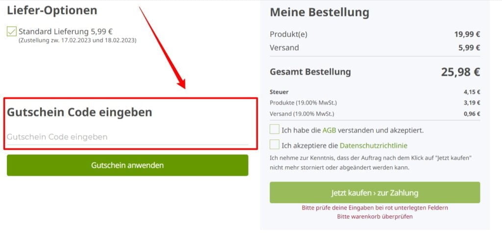 fotokasten Rabattcode einlösen