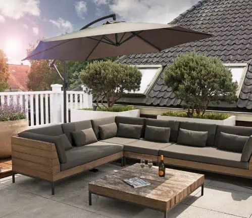 909 Outdoor Ampelschirm Ø 300 cm mit Kurbel & Abdeckung in in Grün für 68,90 €