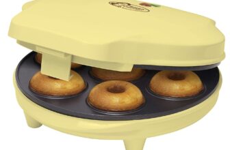 Amazon de Bestron Donut Maker im Retro Design Sweet Dreams Antihaftbeschichtung Watt Farbe Gelb