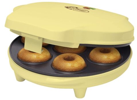 Amazon de Bestron Donut Maker im Retro Design Sweet Dreams Antihaftbeschichtung Watt Farbe Gelb