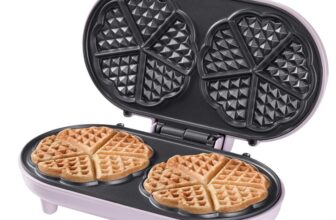 Amazon de Bestron Doppel Waffeleisen fuer klassische Herzwaffeln Waffelmaker mit Antihaftbeschichtung Watt Rosa