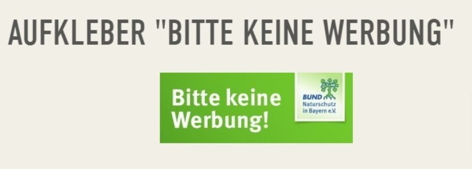 Aufkleber Bitte keine Werbung Aktionsmaterial fuer Infostaende und Demos BN Onlineshop