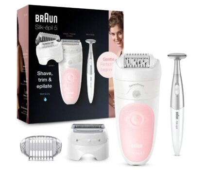 Braun Silk epil Beauty Set Epilierer Damen fuer Haarentfernung Aufsaetze fuer Rasierer Trimmer