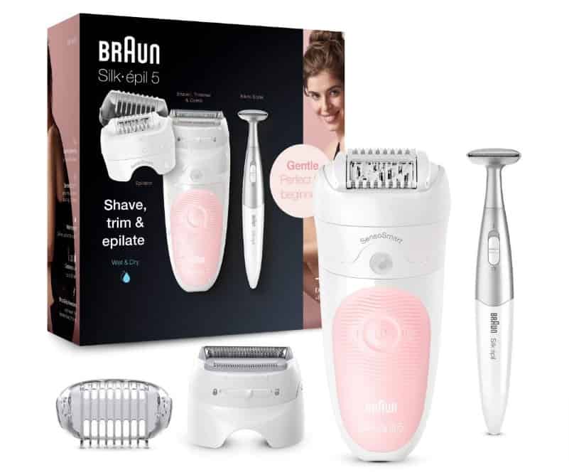 Braun Silk Epil Beauty Set Epilierer Damen Fuer Haarentfernung Aufsaetze Fuer Rasierer Trimmer