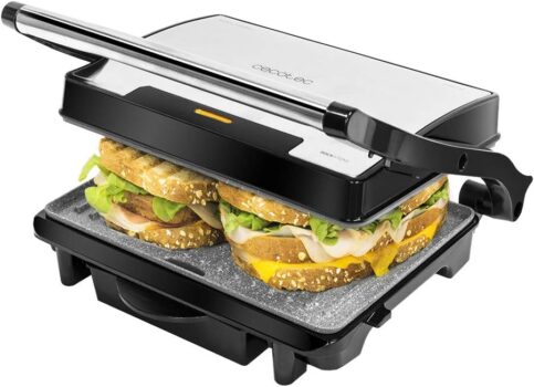 Cecotec RocknGrill Rapid Elektrogrill hoehenverstellbare Deckplatte Fettwanne W Leistung umweltfreundliche Verkleidung