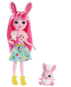 Enchantimals FXM Bree Bunny Puppe Twist Figur Puppe cm lange pinke Haare Tierohren s