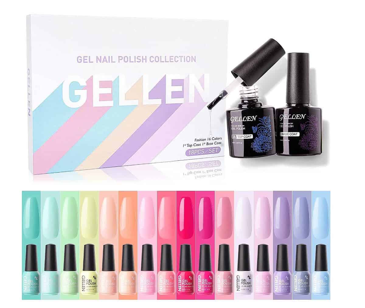 Gellen Nagellack Set Farblack Base Coat Top Coat Uv Gel Stk Gellack Kit Fuer Naegel Manikuere