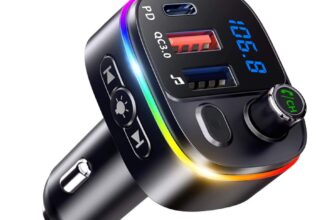 Goigrn Bluetooth Adapter Auto FM Transmitter Auto Bluetooth mit Upgrade Mikrofon