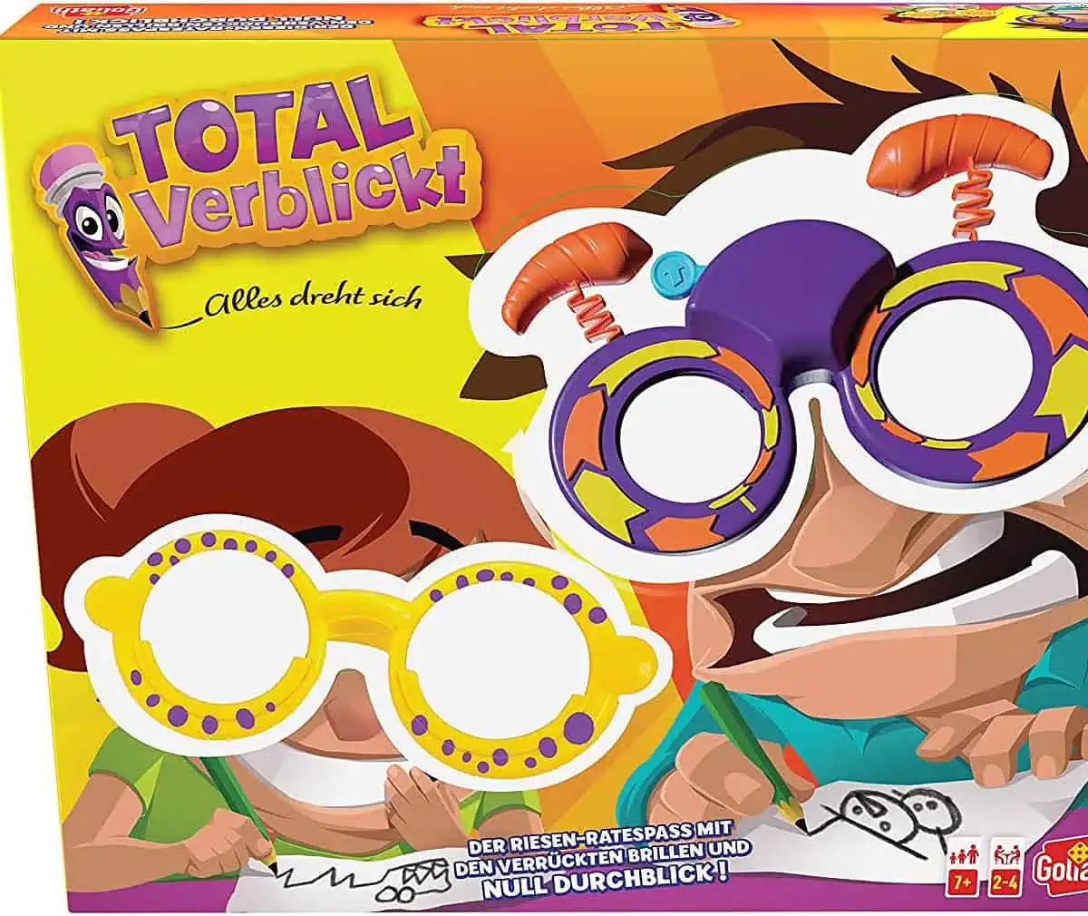 Goliath Total verblickt – alles dreht sich – Lustiges Partyspiel ab 7 Jahren zum Rätseln und Lachen für 15,99 € inkl. Prime-Versand (statt 19,94 €)