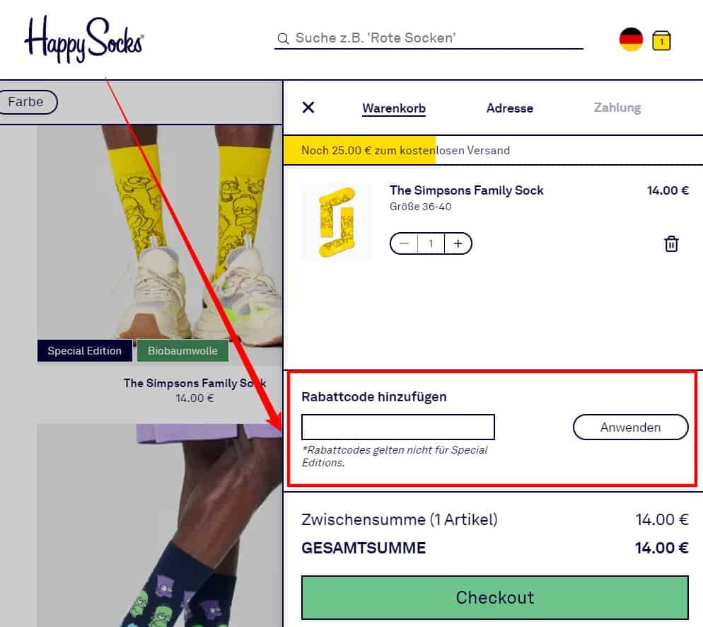 Happy Socks Rabattcode einlösen