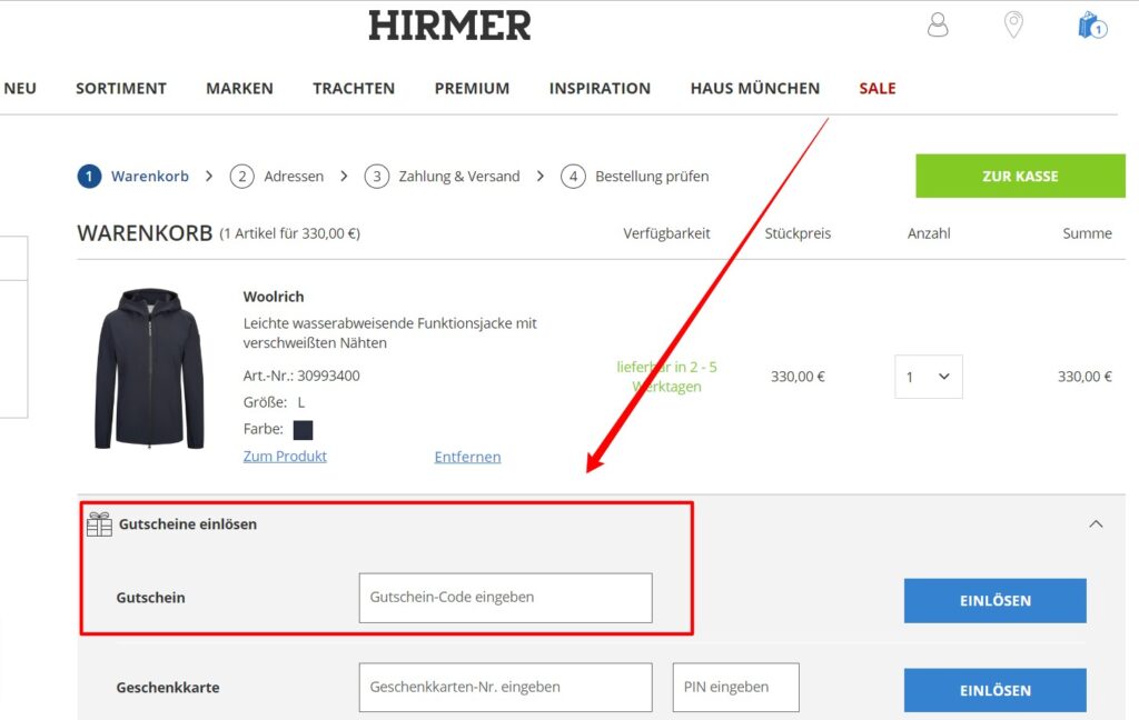 Hirmer Rabattcode einlösen