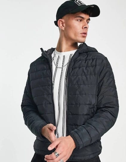 Jack Jones – Leichte Steppjacke In Schwarz Mit Kapuze Asos Outlet Google Shopping