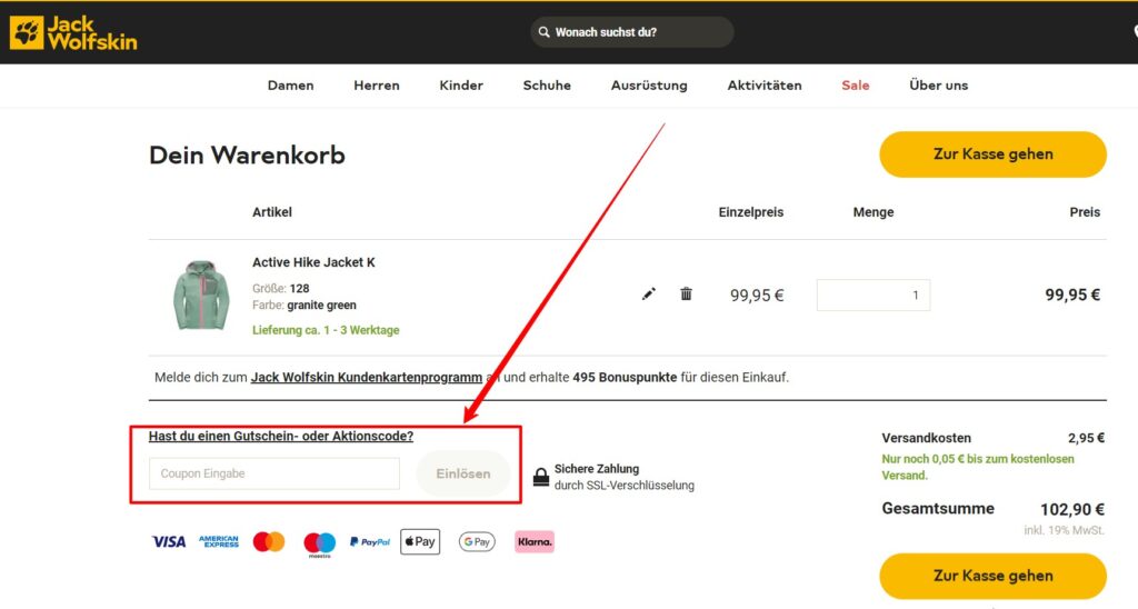 Jack Wolfskin Rabattcode einlösen