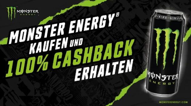 Jetzt mit Cashback Geld sparen 🏷️Im Getraenkefachmarkt Monster Energy® mit marktguru