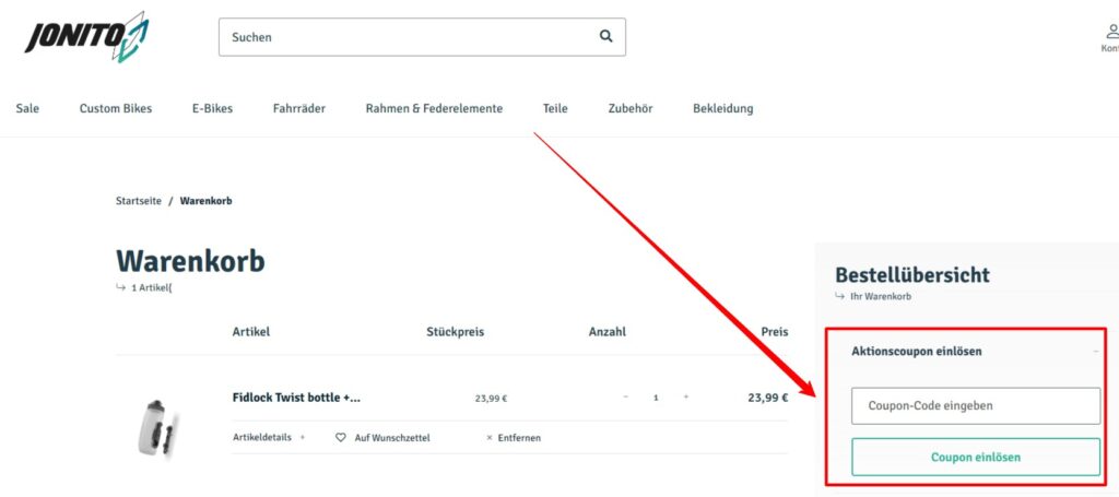 Jonito Rabattcode einlösen